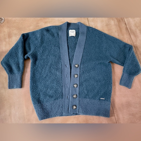 Abercrombie & Fitch Sweaters - Abercrombie & Fitch Dark Teal Knit Cardigan